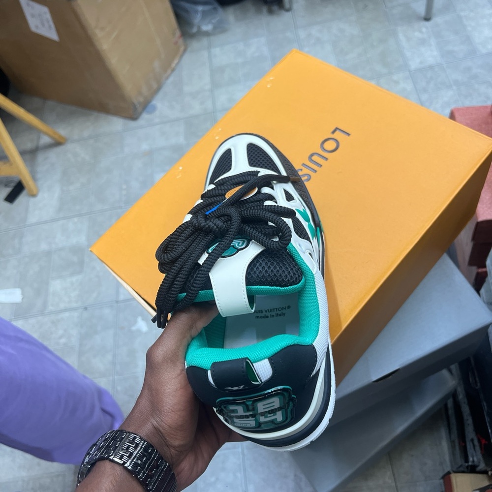 Louis Vuitton Black and Teal Sneakers